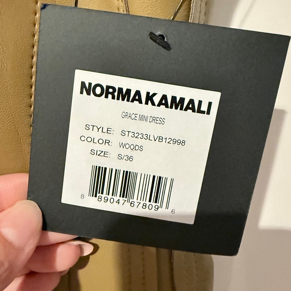 Norma Kamali Gracie Faux leather Mini Dress Size S $225 MSRP - Picture 8 of 12
